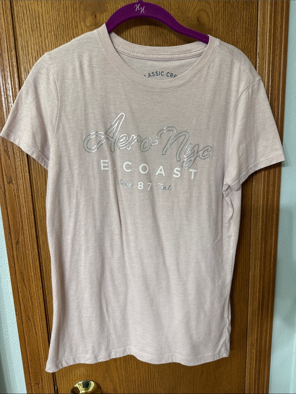 Aeropostale Pink Logo Short Sleeve Tee